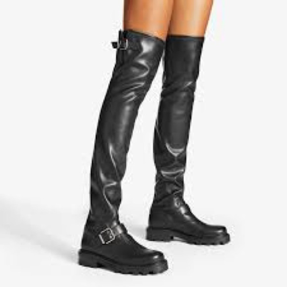 Nine West Nans Lug Sole Over The Knee Black Boots  Size 6 NWOB